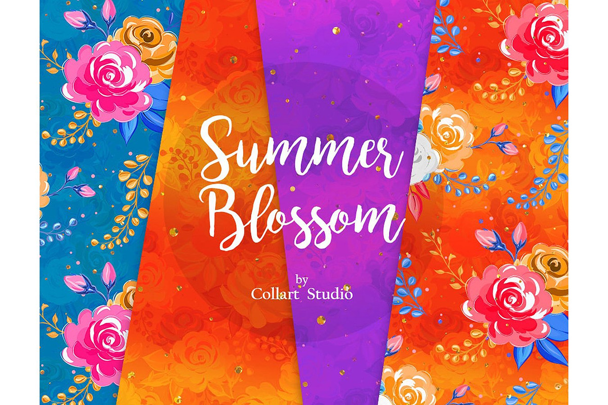 Floral clipart AND floral papers, an Illustration by Collart Studio (Photo 5 of 8)