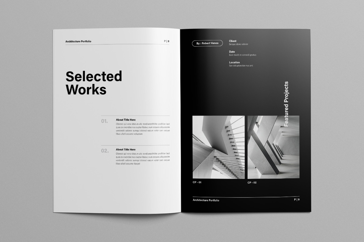 Architecture Portfolio Template, a Brochure Template by Pixelpick