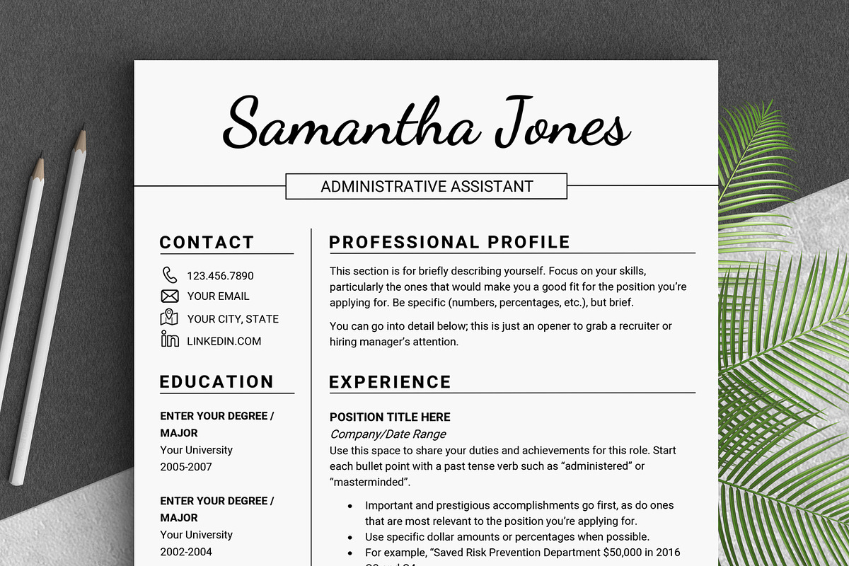 Minimalist RESUME Template // Jones, a Resume Template by LevelUpResume (Photo 1 of 5)