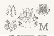 Antique Vintage Monogram Initial M, an Object Graphic by Antique Monograms (Thumbnail 4 of 4)