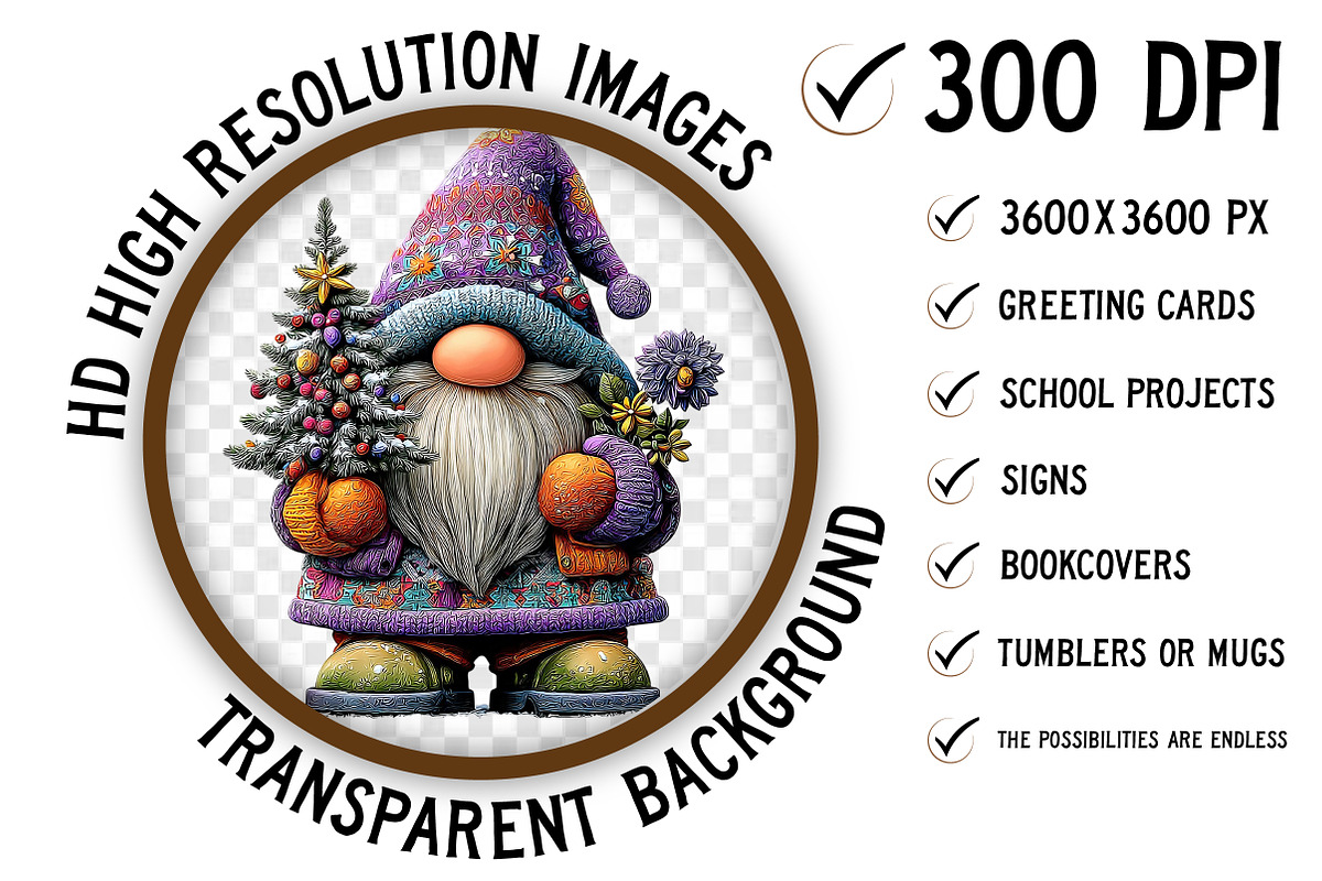Winter Christmas Gnome Clipart, an Illustration by Craft Nest (Photo 5 of 10)
