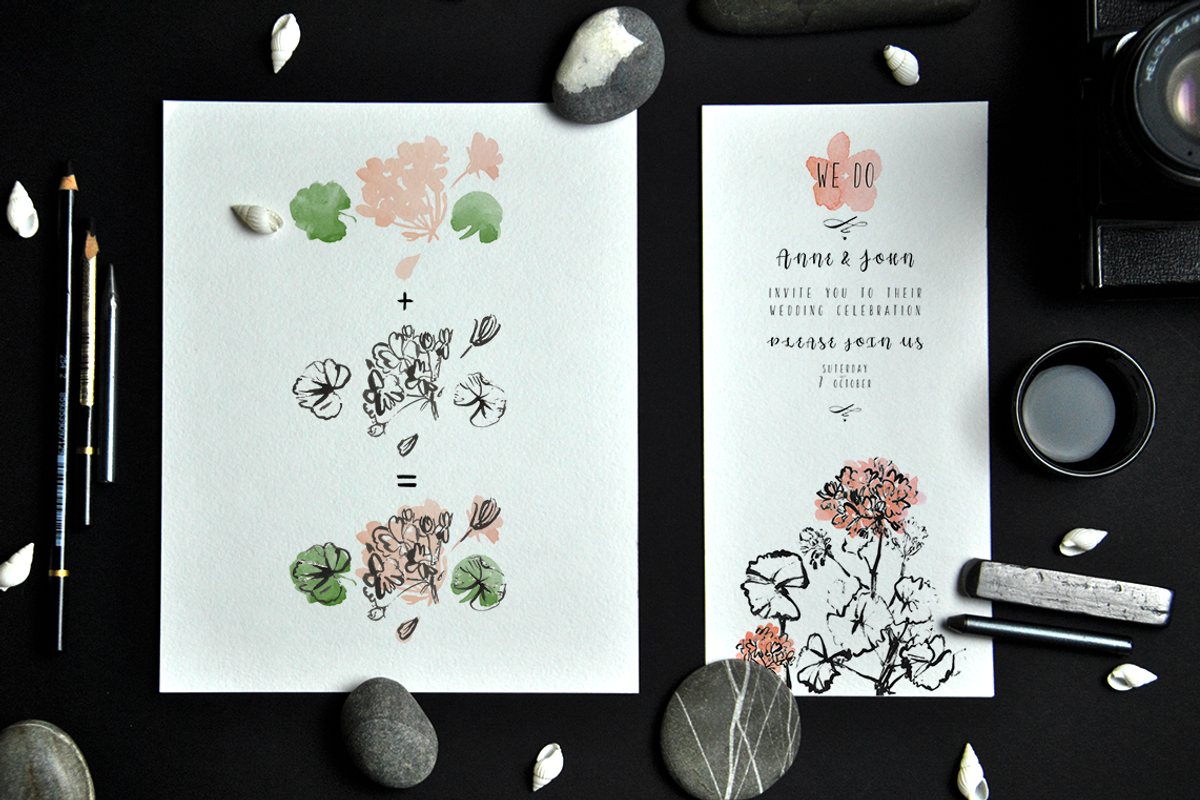 Black&White Flowers - Ink floral set, an Illustration by Graphic Republic (Photo 4 of 5)