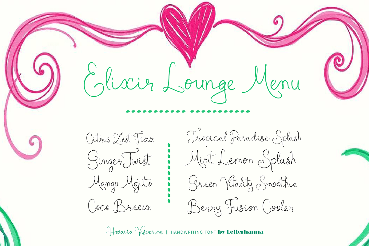Hosaria Vesperine Handwriting Font, a Handwritten Font by Letterhanna Studio (Photo 6 of 12)