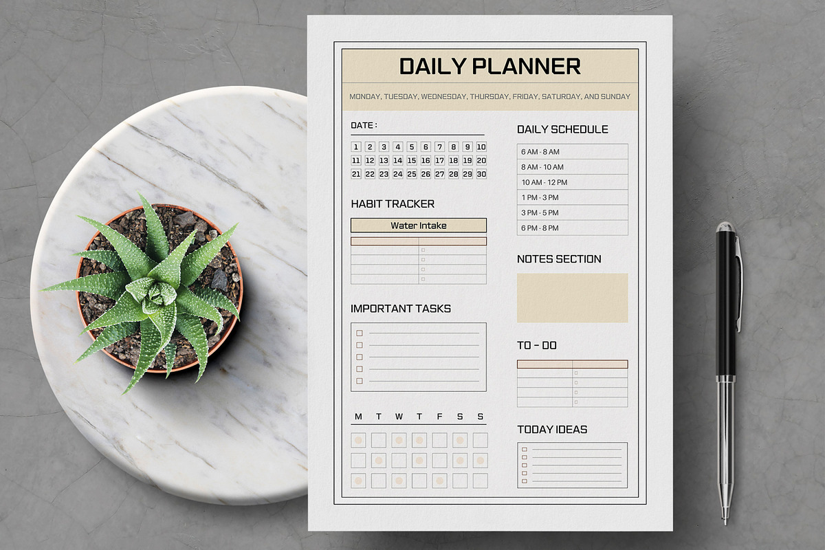 Daily Planner for Productivity, a Flyer Template by MightyDesign (Photo 1 of 6)