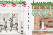 Christmas Stockings Clipart, a Decorative Illustration by KathrineWatercolor (Thumbnail 4 of 4)
