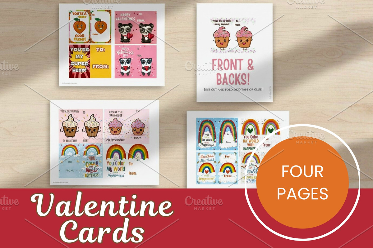 Valentine’s Cards Templates, a Print Template by Sunny Jar Designs (Photo 3 of 6)