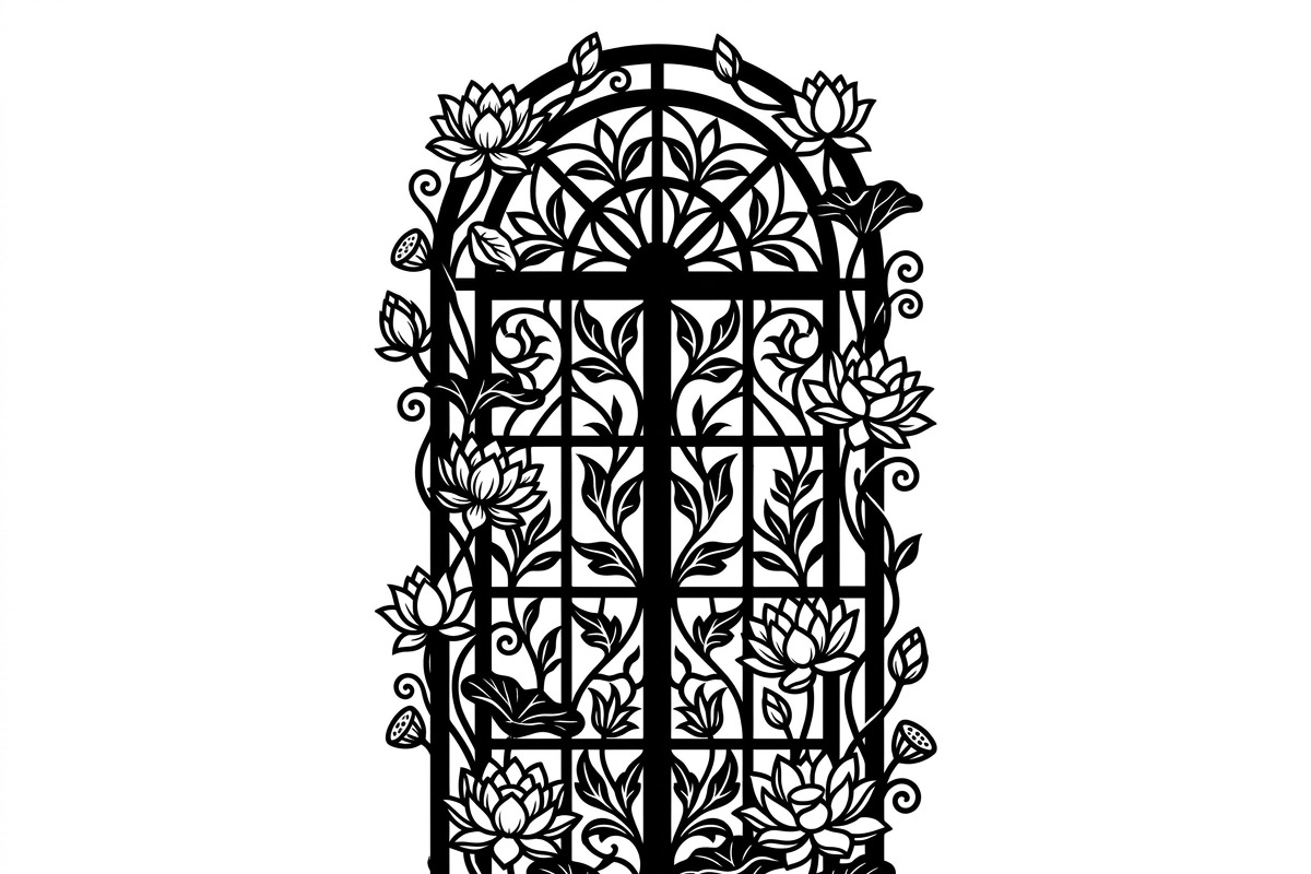 50 Floral French Window Ornament, a Decorative Illustration by Amazin_art (Photo 29 of 44)