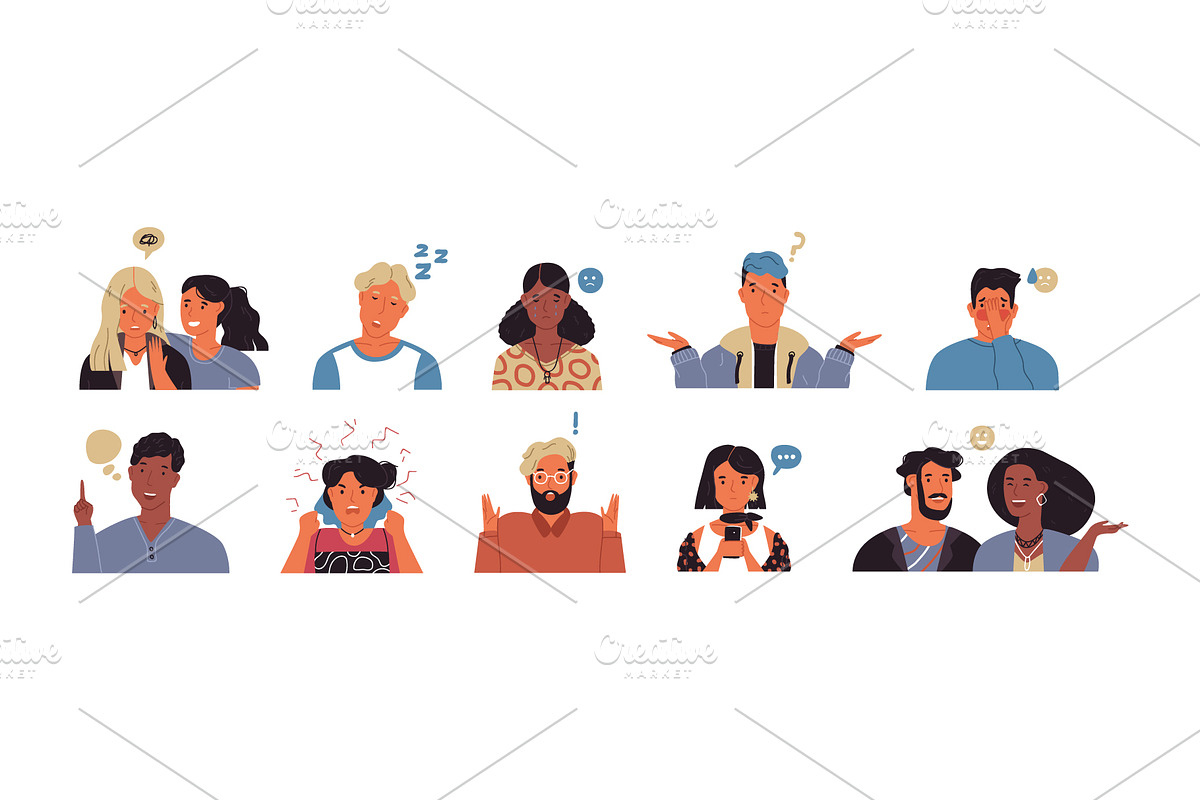 People Emotions Set, a Person Illustration by Dedraw Studio (Photo 2 of 4)