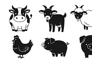 Cute Farm Animal Silhouette Bundle, an Illustration by hafijul (Thumbnail 49 of 51)