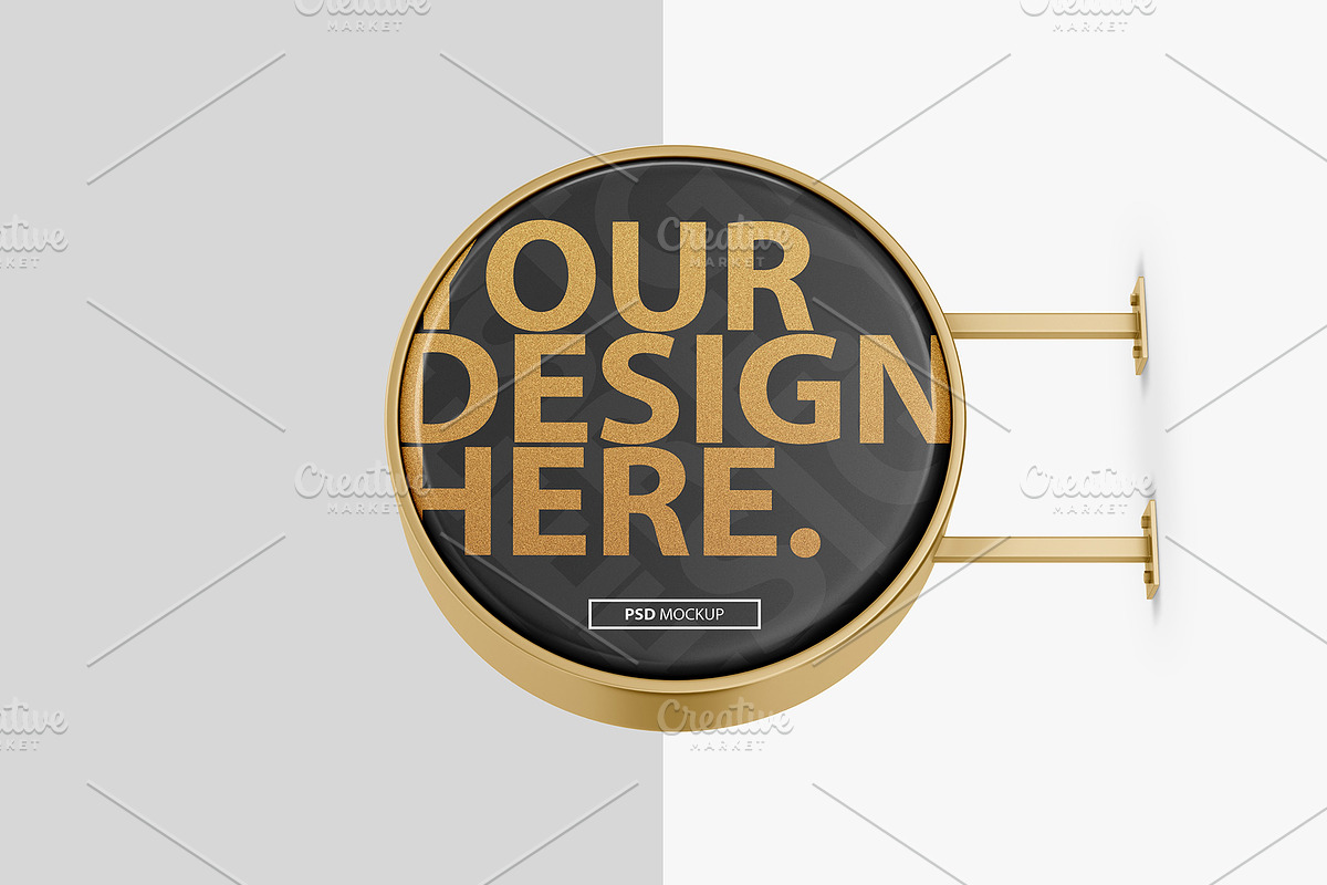 Round Signboard PSD Mockup, a Product Mockup by GreatFruit (Photo 3 of 7)