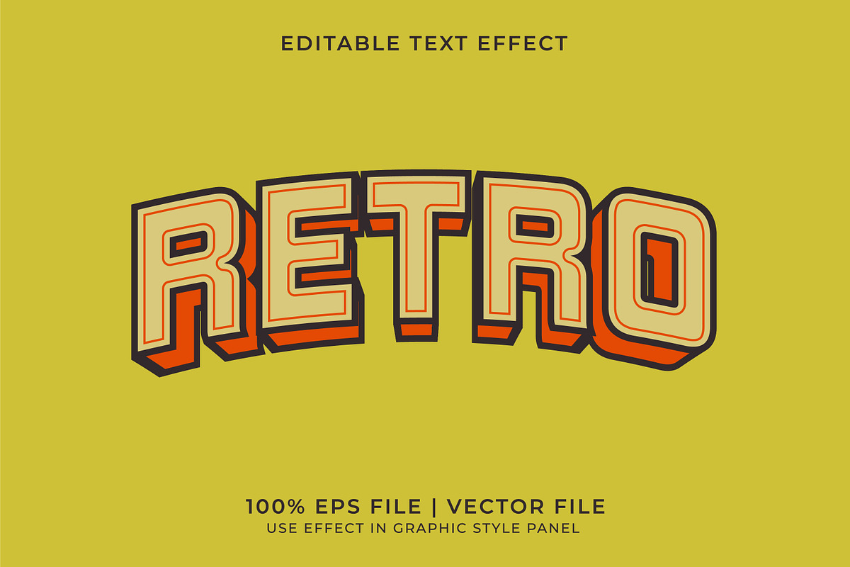 Retro 4 Text Effect Bundle, a Layer Style Add-On by WM48 Shop (Photo 6 of 10)