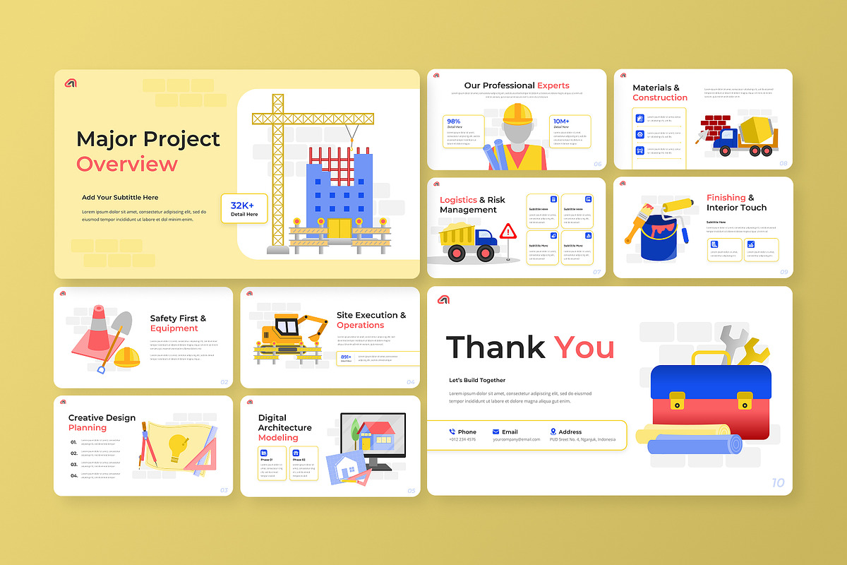 Construction Infographic PowerPoint, a Presentation Template by Antstheme (Photo 3 of 4)