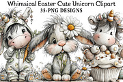 Whimsical Easter Cute Unicorn Clipar, an Illustration by Daily.Designs (Thumbnail 1 of 8)