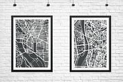 Buffalo USA City Map in Retro Style., a Transportation Illustration by Booblgum (Thumbnail 6 of 8)