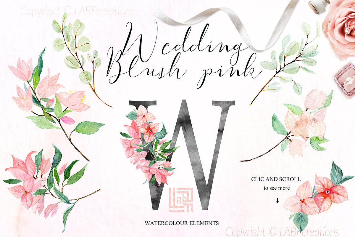 Blush pink bougainvillea flowers, an Illustration by LABFcreations (Photo 11 of 16)
