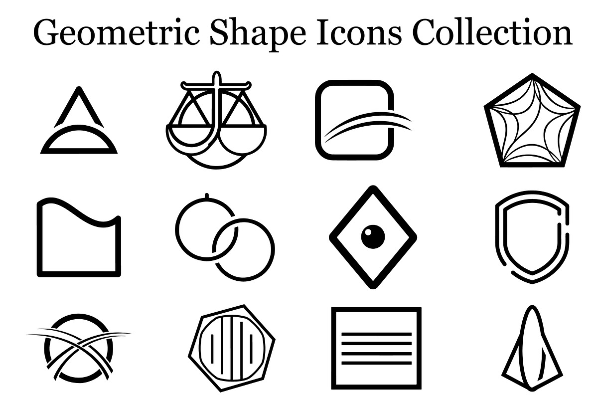 Geometric Shape Icons Collection, an Illustration by Gfx_Store (Photo 1 of 13)
