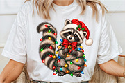 Cute Christmas Raccoon Patchwork PNG, a Seasonal Illustration by Canvas Craft (Thumbnail 3 of 6)