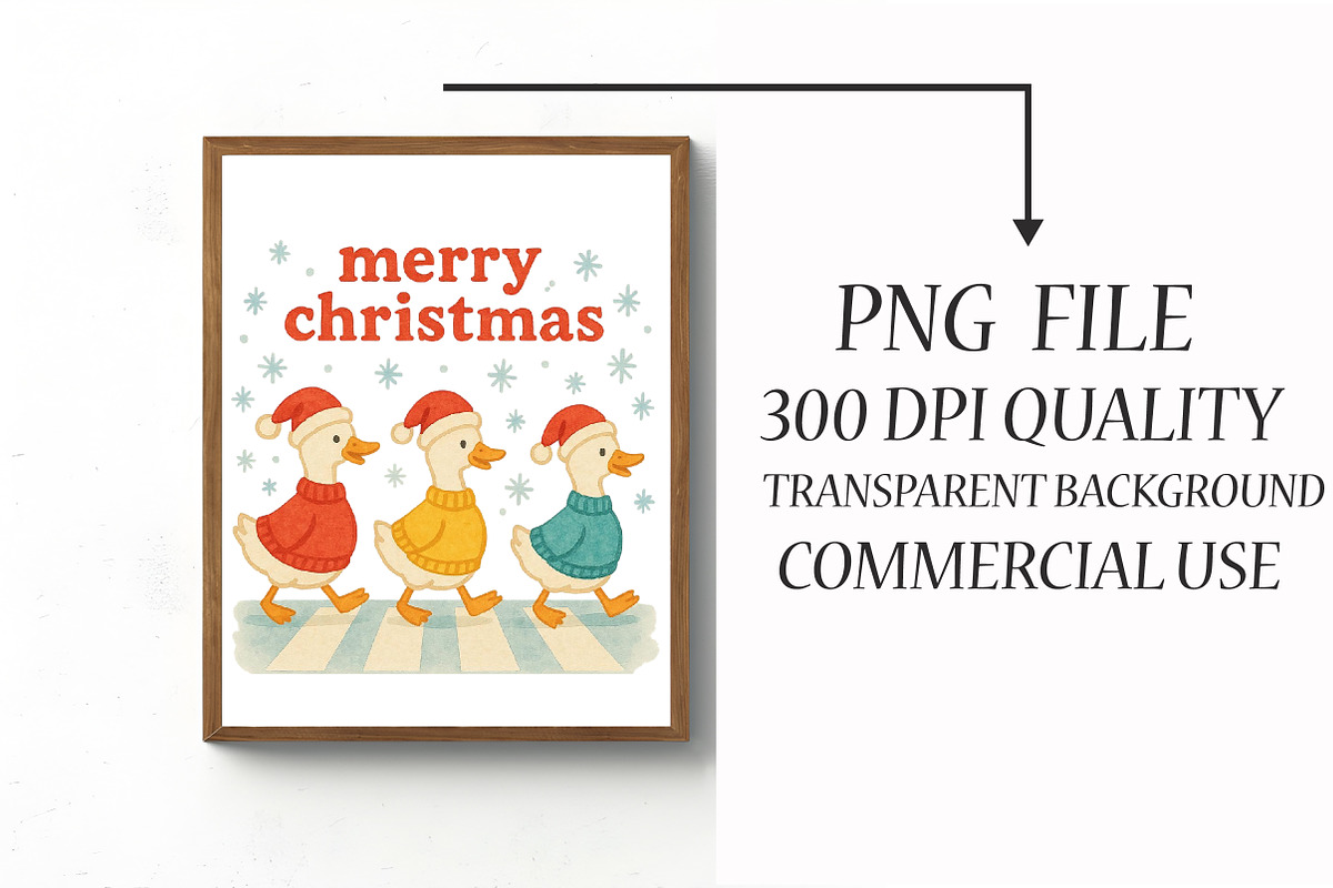 Merry Christmas, Christmas Goose Png, an Illustration by Libby Wishes (Photo 4 of 6)