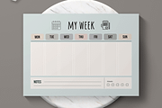 Weekly Planner Template Design, a Stationery Template by MightyDesign (Thumbnail 2 of 6)