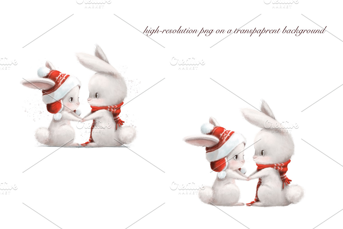 Bunny Merry Christmas, an Animal Illustration by sheincar (Photo 3 of 5)