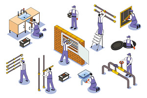 Plumber Isometric Elements, a Work Illustration by alexdndz