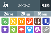 24 Zodiac Flat Round Corner Icons, an Icon by IconBunny (Thumbnail 1 of 3)