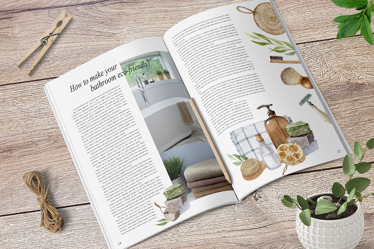 Zero waste bathroom kit, a Decorative Illustration by Natalia Fedorova (Photo 7 of 7)