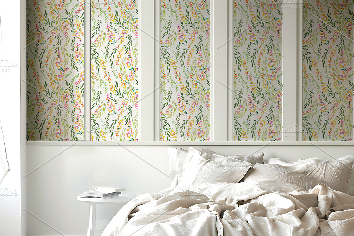 Wallpaper Bedroom Scene  Mockup, a Product Mockup by Nora Gad (Photo 8 of 24)