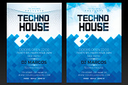 Techno House Flyer Template, a Flyer Template by designblends@gmail.com (Thumbnail 1 of 3)