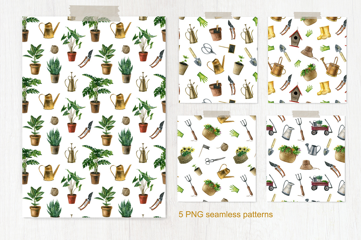 Gardening&planting watercolor set, an Illustration by Nastilustra (Photo 6 of 7)