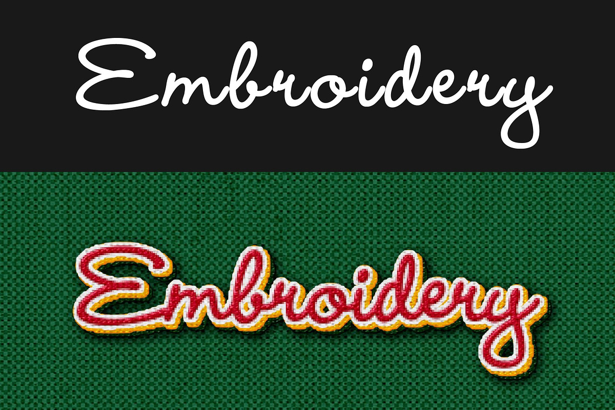 Embroidery Logo And Text Effect, a Layer Style Add-On by studiogstock (Photo 3 of 3)