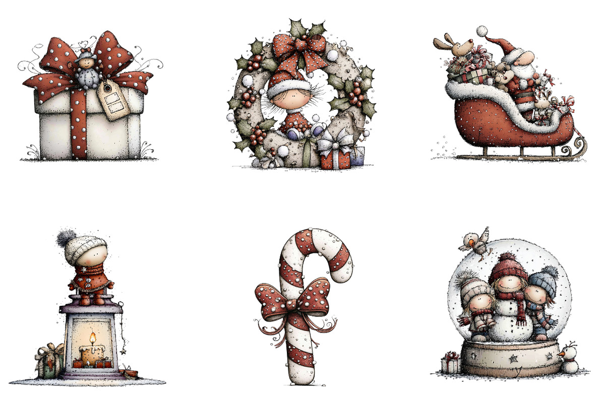 Cute Christmas Clip Art, an Illustration by designcity5 (Photo 3 of 5)