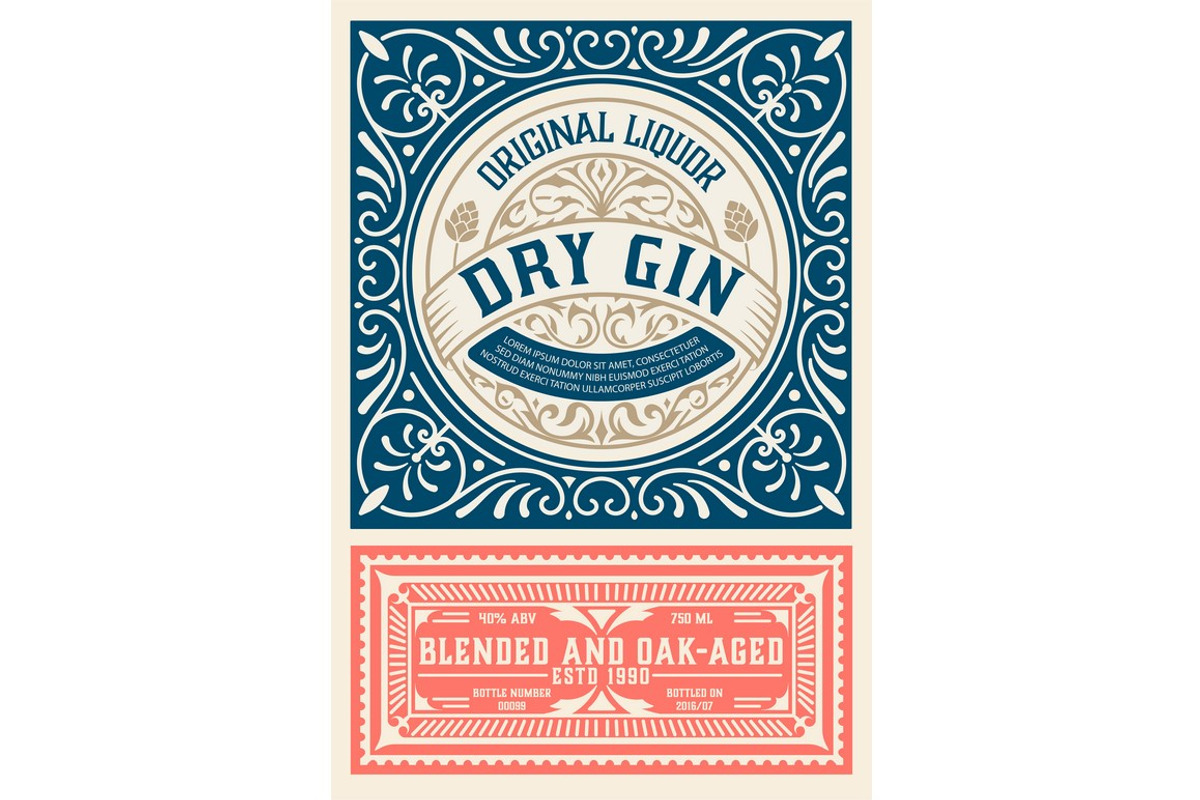 Vintage label for liquor design, a Flyer Template by OneVectorStock