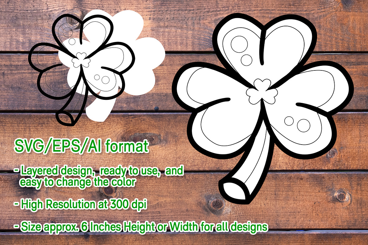 St. Patrick Black & White Clipart, a Seasonal Illustration by V Design Creator (Photo 6 of 8)
