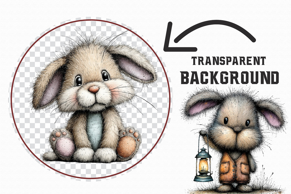 Cute Easter Bunny Clipart, an Illustration by Libby Wishes (Photo 3 of 6)