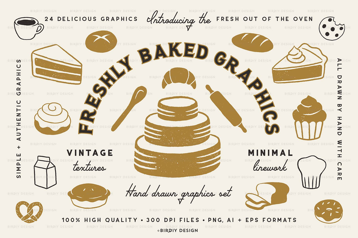 Freshly Baked Graphics Bakery Icons, an Icon by BirDIY Design (Photo 1 of 9)