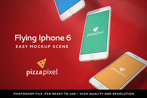 Mockup Iphone 6 Flying Scene NEW