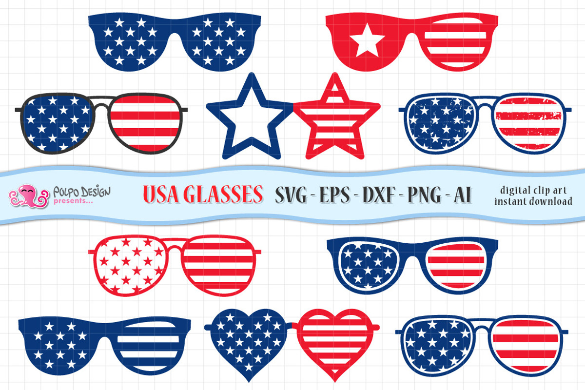 4th of July Glasses SVG, an Object Graphic by PolpoDesign (Photo 1 of 4)