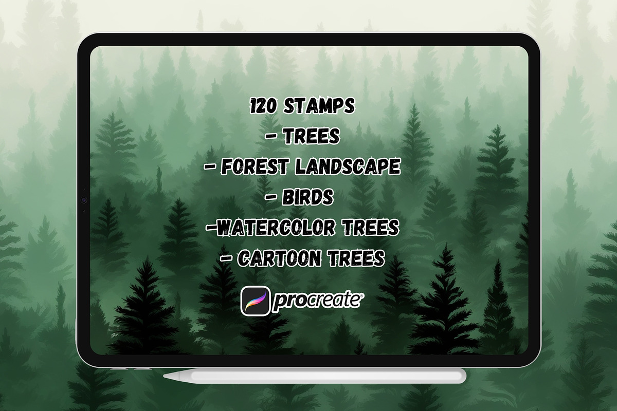 120 Tree Brushes For Procreate, a Brushes & More by Torus1 (Photo 7 of 7)