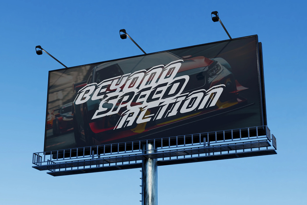 Tracker – Modern Racing Display Font, a Sans Serif Font by Brand Earth (Photo 7 of 7)