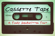 Cassette Tape A Funky Font, a Handwritten Font by Kitaleigh (Thumbnail 1 of 2)