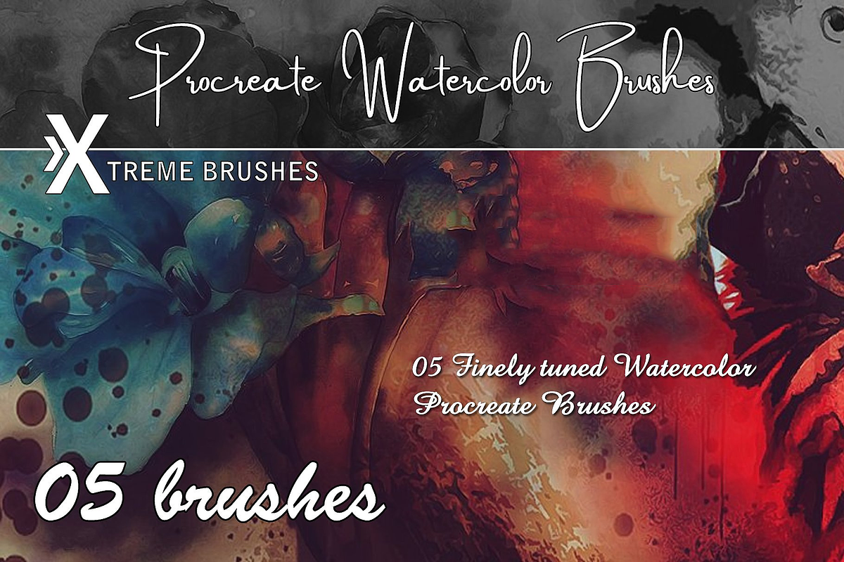 Procreate Watercolor Brushes, a Brush Add-On by Extreme Brushes