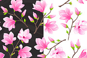 SET / 8 / Magnolia Textures, 8 march, a Decorative Illustration by Nadin_Lebedeva (Thumbnail 2 of 6)