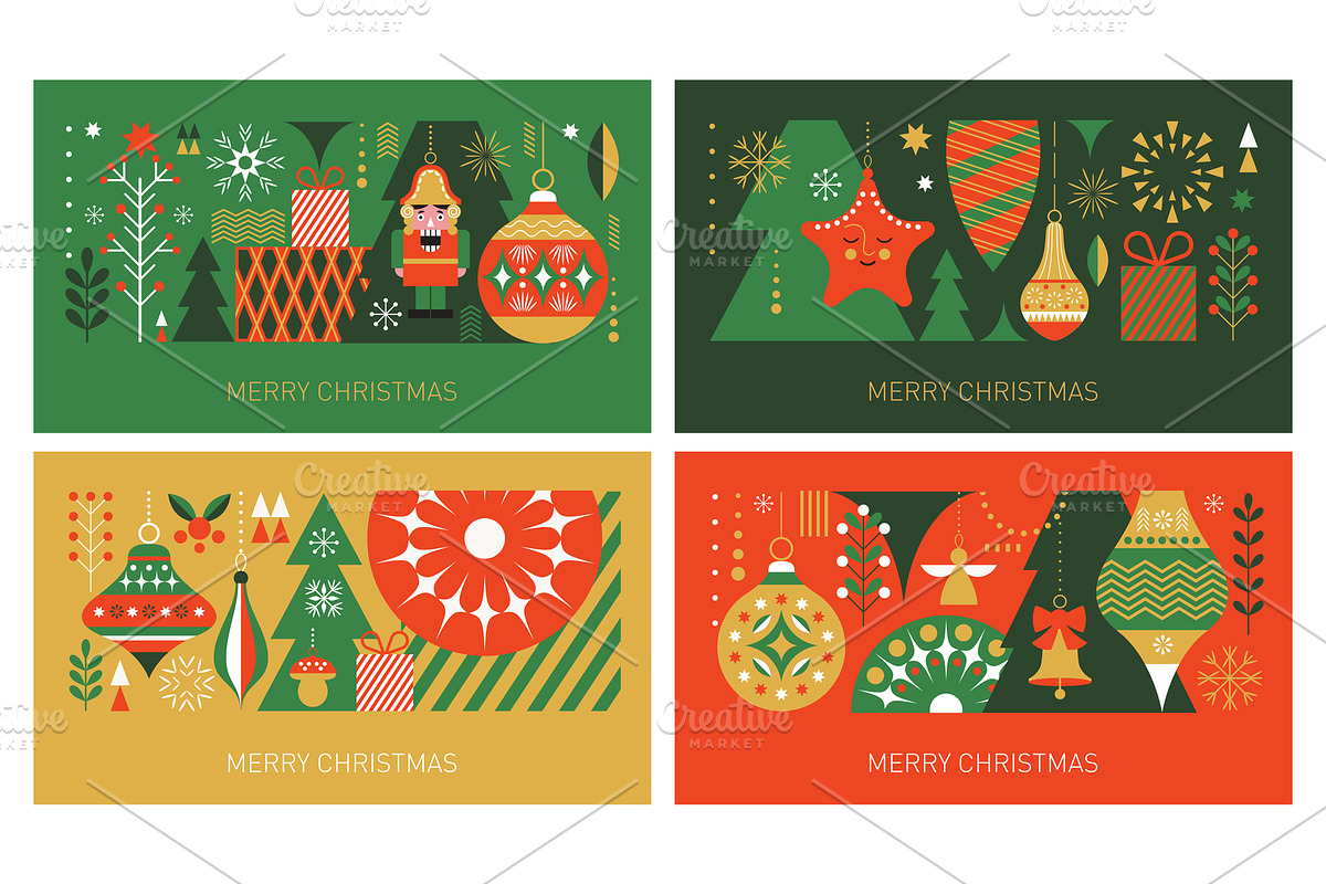 Christmas Vector Elements for Cards, a Seasonal Illustration by lenlis (Photo 3 of 6)