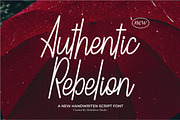 Authentic Rebelion || Handwritten, a Script Font by Idea Studio (Thumbnail 1 of 5)
