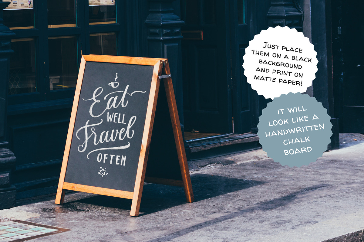 Chalk Lettering Set, Vector, a Decorative Illustration by Nina's Illustration Shop (Photo 3 of 11)