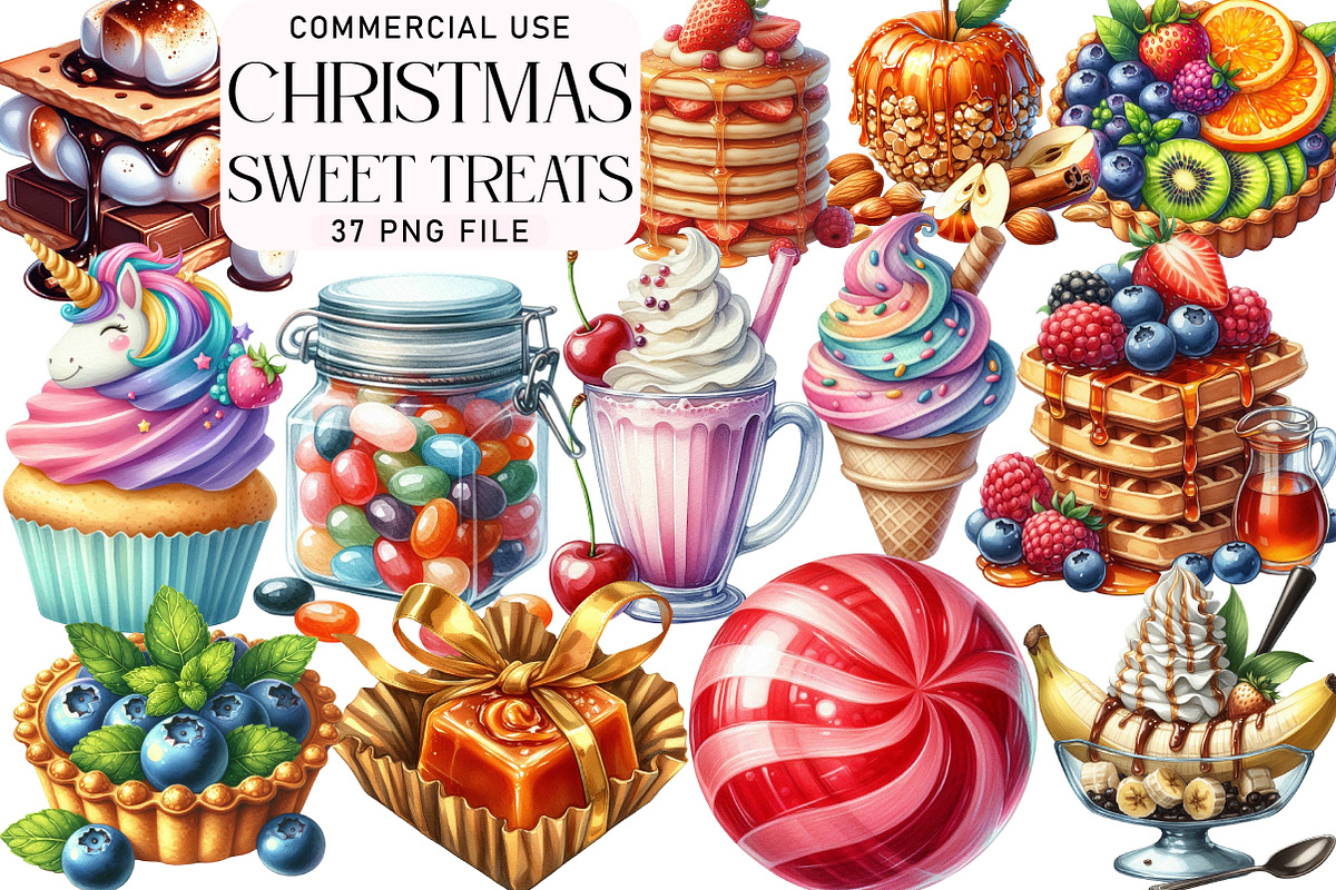 Watercolor Sweet Treats Clipart, an Illustration by Daily.Designs (Photo 1 of 5)