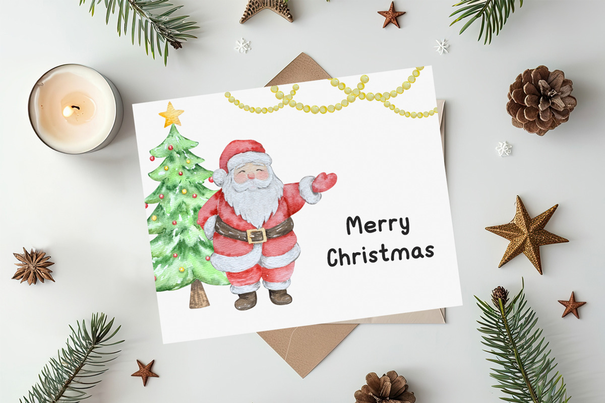 Watercolor Merry Christmas Clipart, a Seasonal Illustration by SvetaArtStore (Photo 4 of 6)