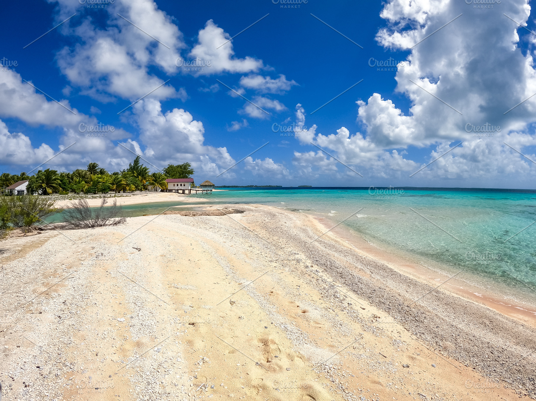 Dream beach in Tikehau, French Polynesia, with turquoise lagoon, a Nature Photo by GoodGoods