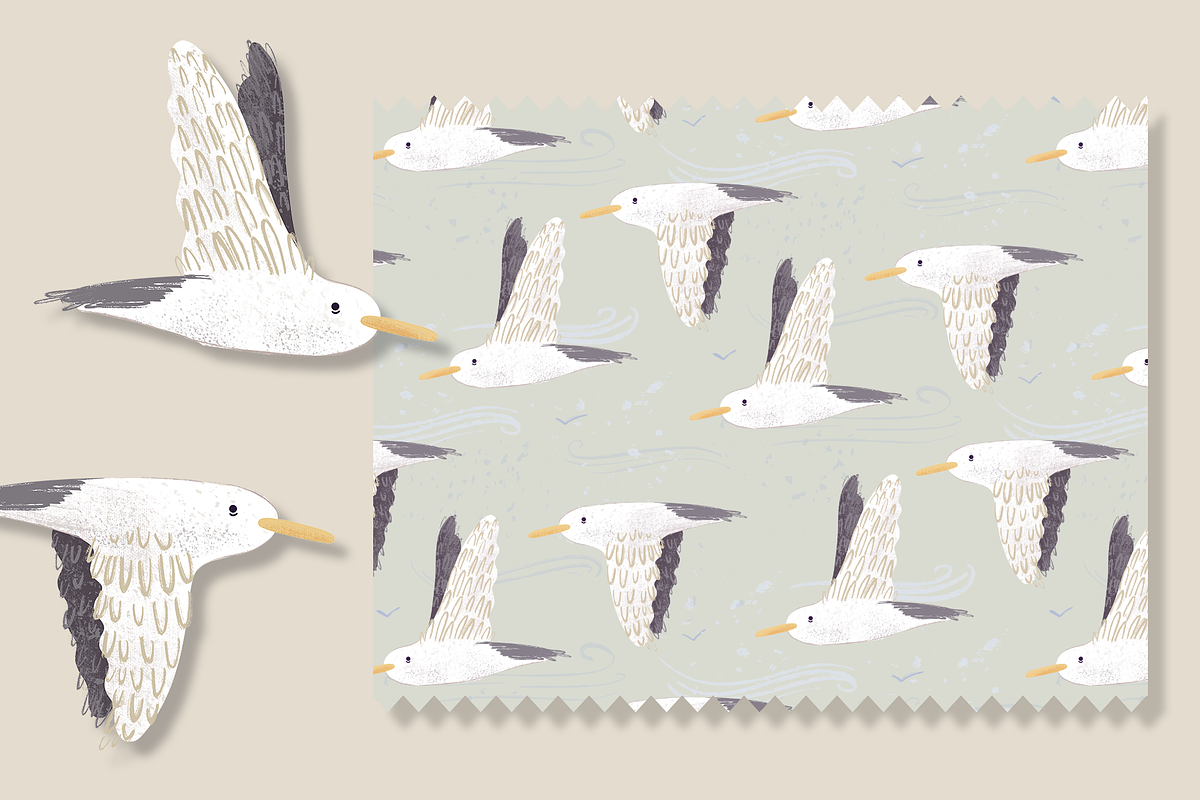 Seagull Pattern, a Pattern Graphic by Lady Bruniere Design (Photo 5 of 12)